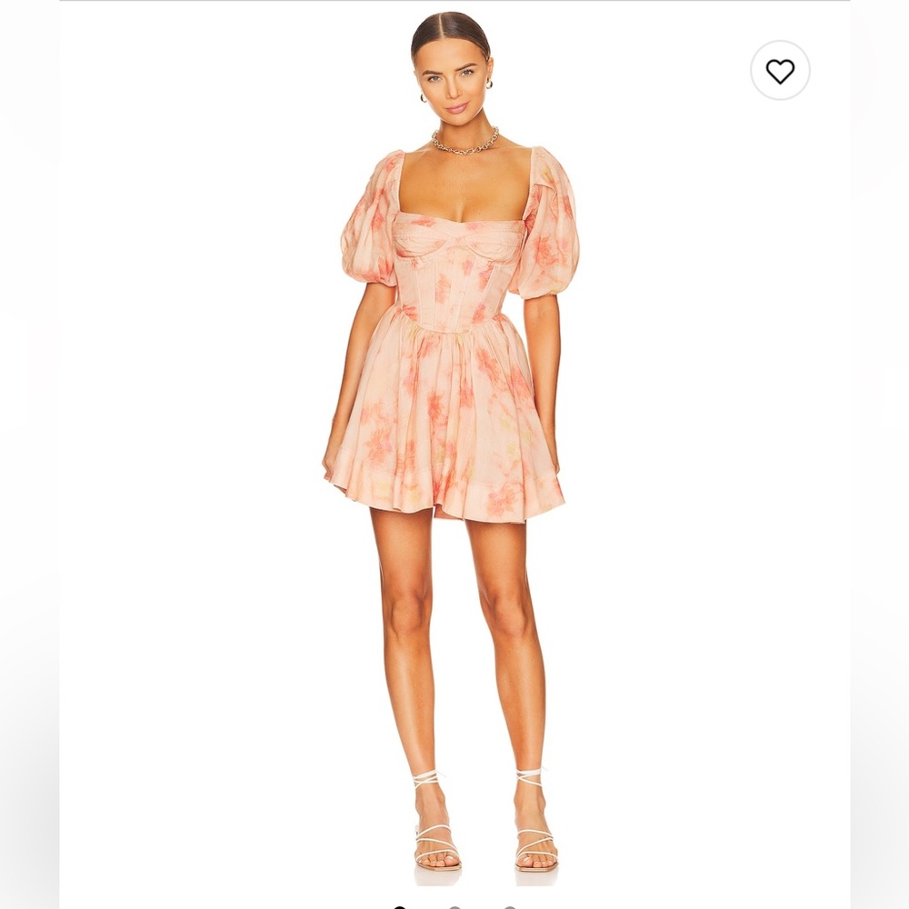 BARDOT x REVOLVE: Kiah Corset Mini Dress in Orange Floral - Small, never worn